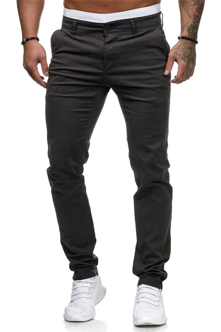 Men's Tailored Slim-Fit Chino Pants Lisslune