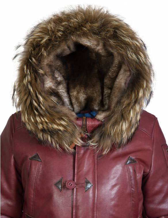 Men's winter parka with luxurious synthetic fur collar and warming lining Lisslune