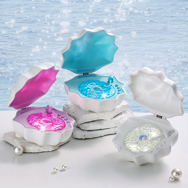 Lisslune | Shell Lamp Waves Retro Bluetooth Turntable LED Night Light - Perfect Gift for Kids and Girls