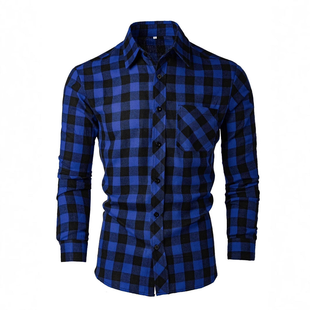 Men's Checked Flannel Shirt Lisslune