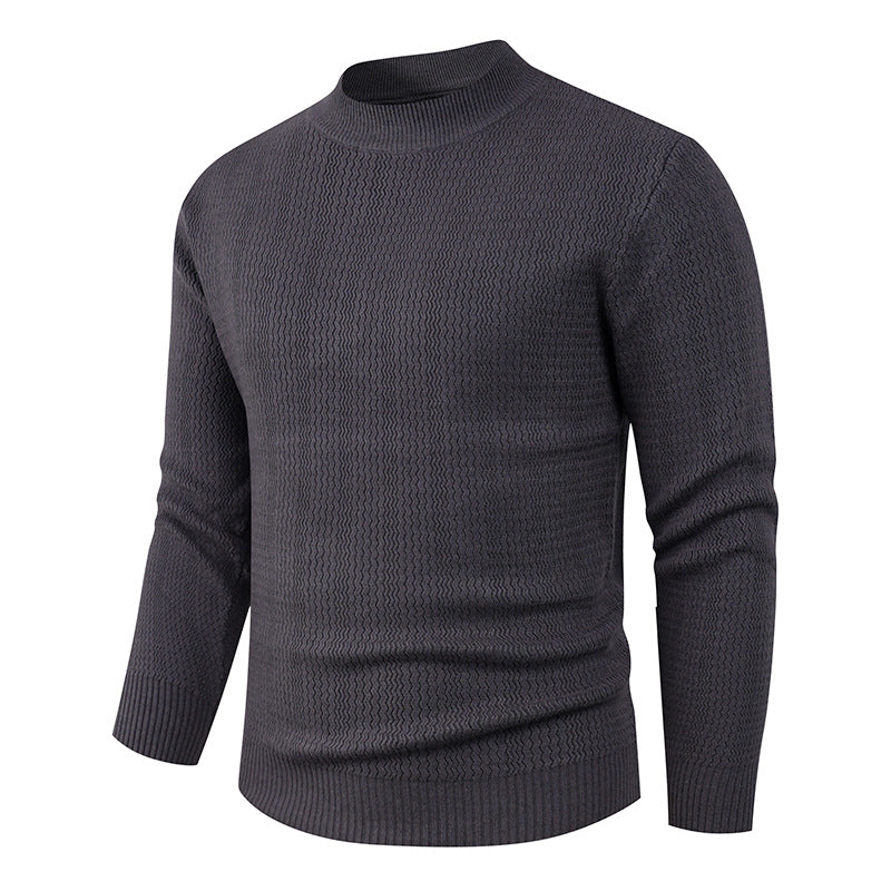Men's structured sweater with high collar and fashionable design Lisslune