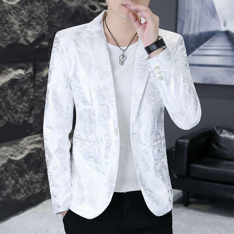 Men's Elegant Jacquard Blazer with Modern Details Lisslune