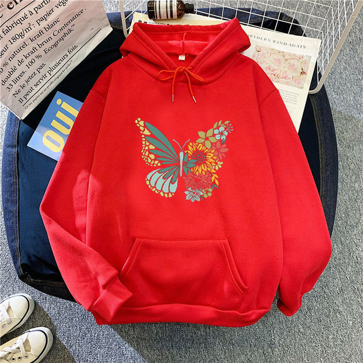 Women's hoodie with floral butterfly design Lisslune