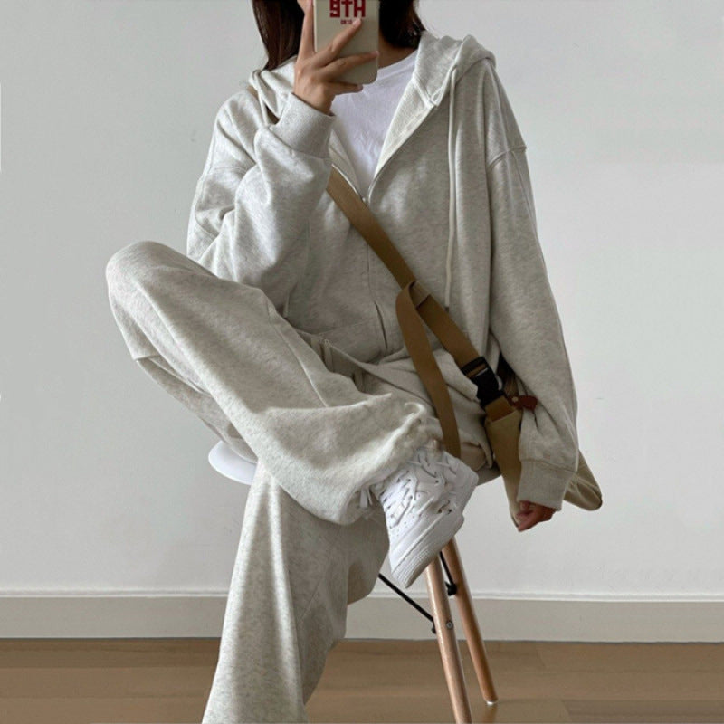Women's Urban Lounge Set with Hoodie and Wide Jogging Pants Lisslune
