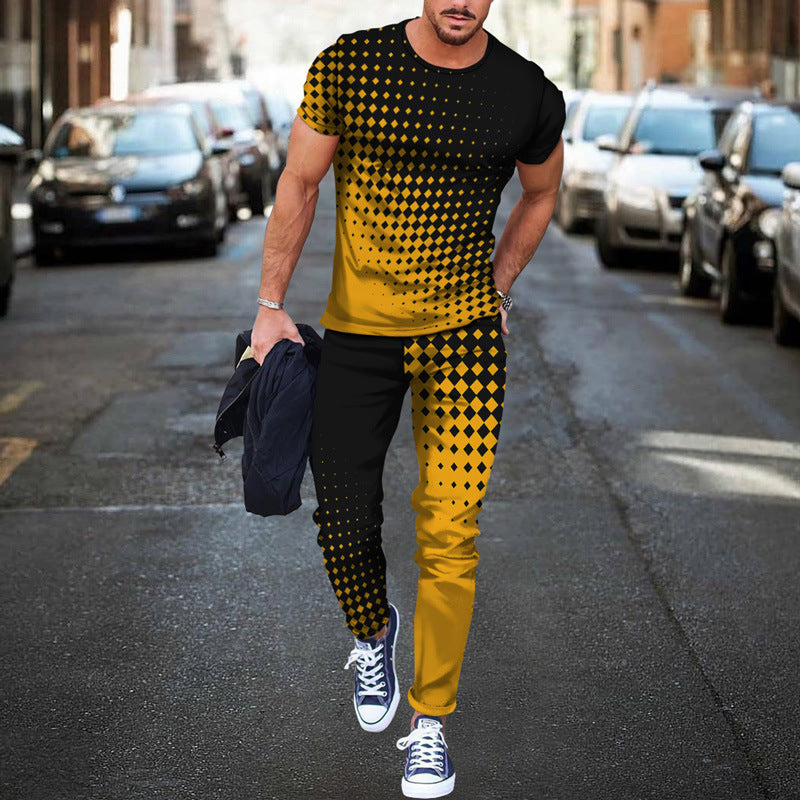 Men's stylish leisure set with dots Lisslune