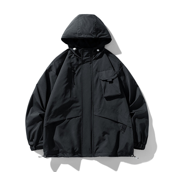 Men's technical outdoor jacket with multifunctional pockets and adjustable hood Lisslune