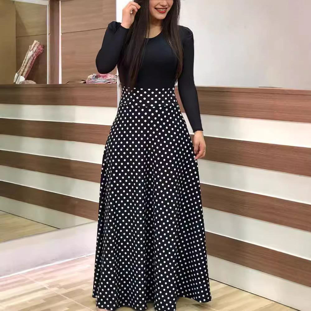 Damen Elegantes Maxikleid mit grafischem Druck und flexiblem Bund Lisslune