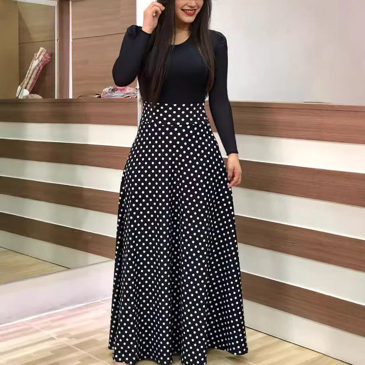 Damen Elegantes Maxikleid mit grafischem Druck und flexiblem Bund Lisslune