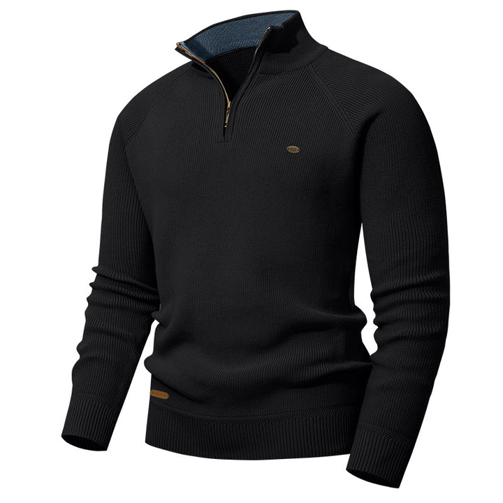 Men's Sweater with Short Zipper Lisslune
