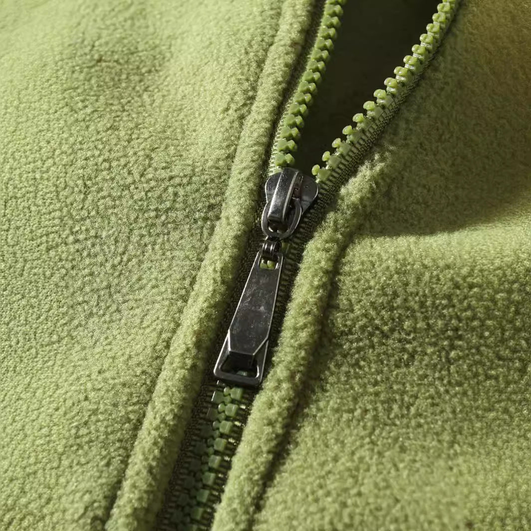 Men's fleece jacket with high collar and full zip Lisslune