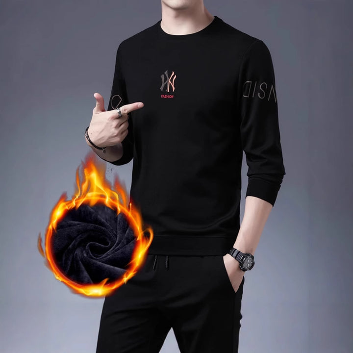 Men's stylish long-sleeve sweater with modern lettering Lisslune