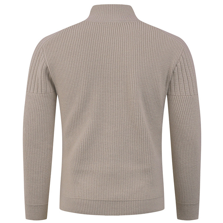 Men's knitted sweater with high collar and button details Lisslune