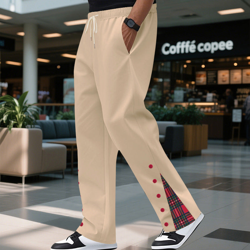 Men's leisure pants with elastic waistband and side pockets Lisslune