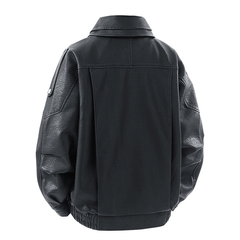Men's Trendy Synthetic Leather Jacket Lisslune