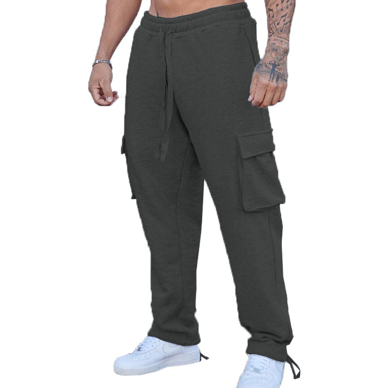 Men's casual cargo jogging pants with elastic waistband and practical side pockets Lisslune