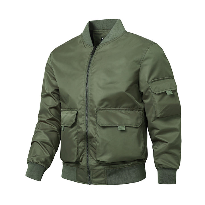 Men's fashionable bomber jacket with area installation and practical pockets Lisslune
