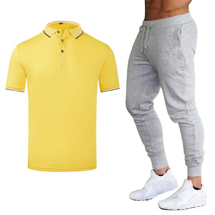 Men's Sports Polo Shirt and Jogging Pants Set Lisslune