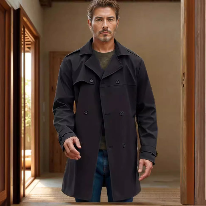 Men's stylish trench coat with practical side pockets and removable inner lining Lisslune