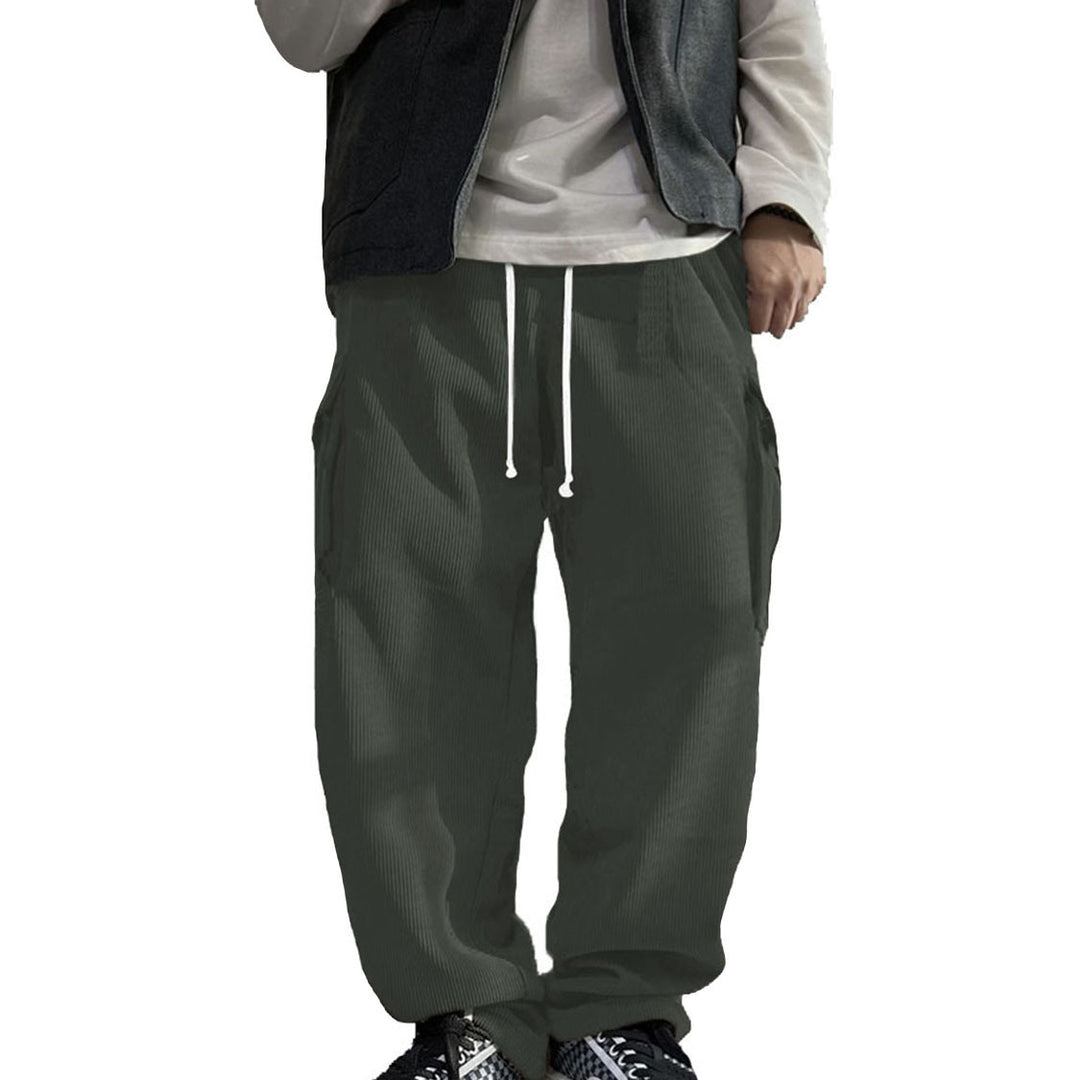 Men's Stylish Cargo Pants with Side Pockets and Elastic Waistband Lisslune