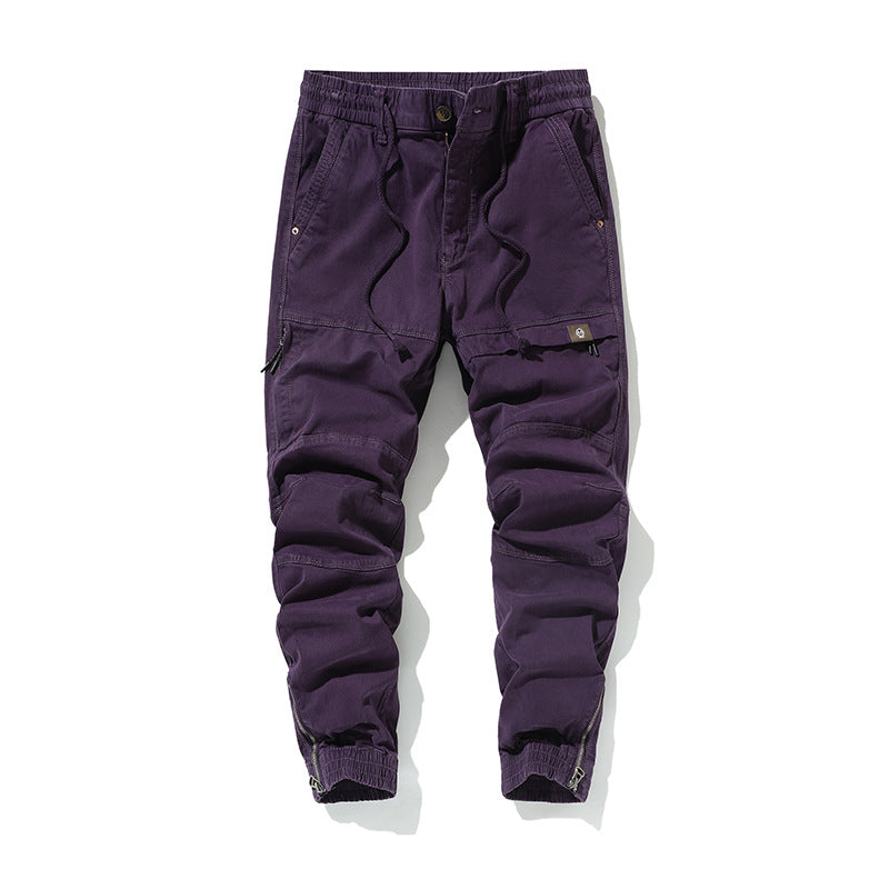 Men's Cargo Pants with Elastic Waistband and Practical Side Pockets Lisslune