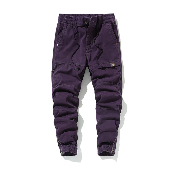 Men's Cargo Pants with Elastic Waistband and Practical Side Pockets Lisslune