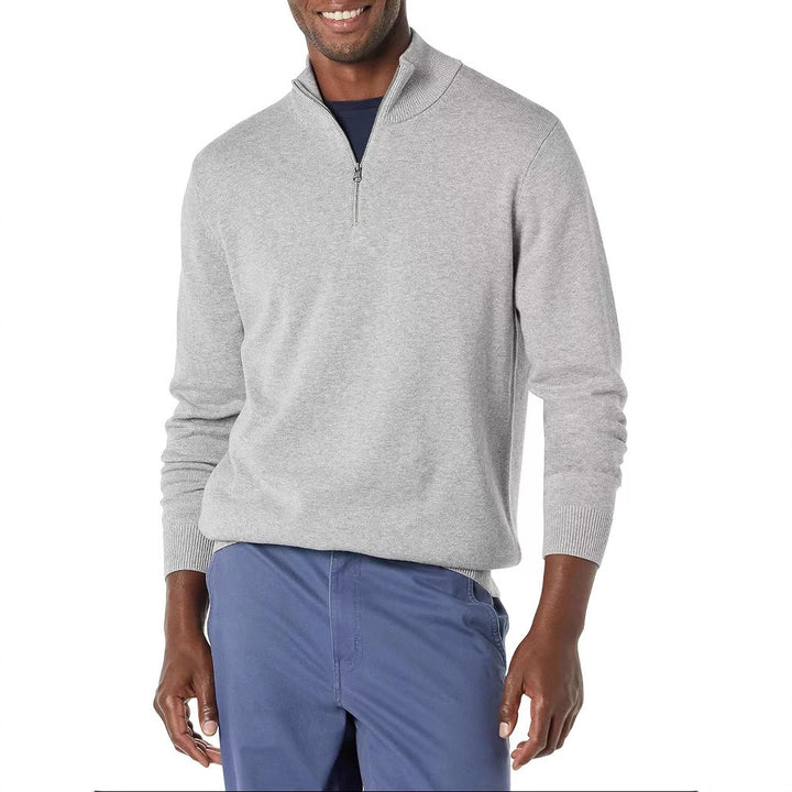 Men's elegant turtleneck sweater with full-length zipper Lisslune