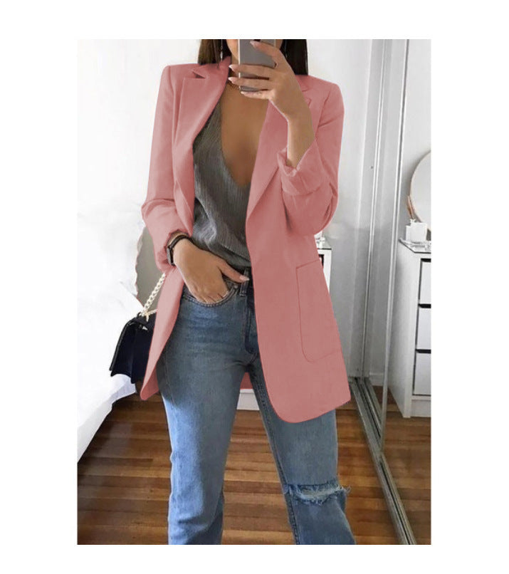 Damen eleganter Blazer mit tailliertem Schnitt und praktischen Taschen Lisslune