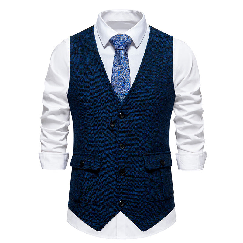 Men's Elegant Suit Vest with Classic Pattern Lisslune