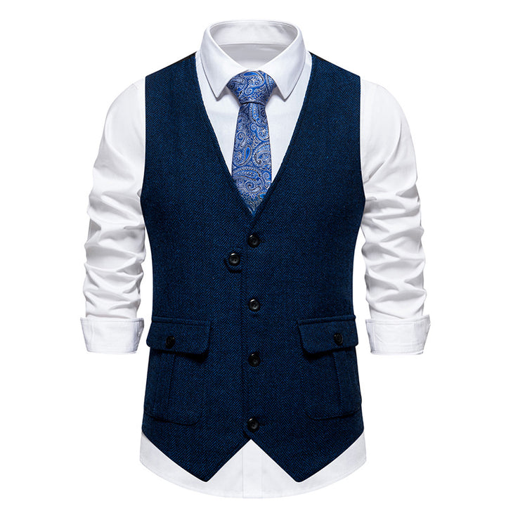 Men's Elegant Suit Vest with Classic Pattern Lisslune