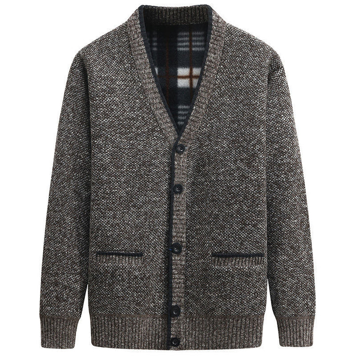 Men's cardigan with V-neck and high-quality details Lisslune