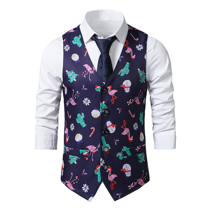 Men's festive waistcoat with vibrant Christmas design Lisslune