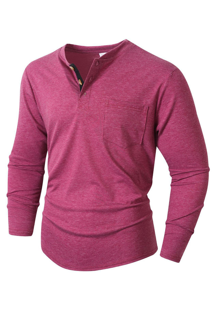 Men's long-sleeve shirt with button placket and practical chest pocket Lisslune
