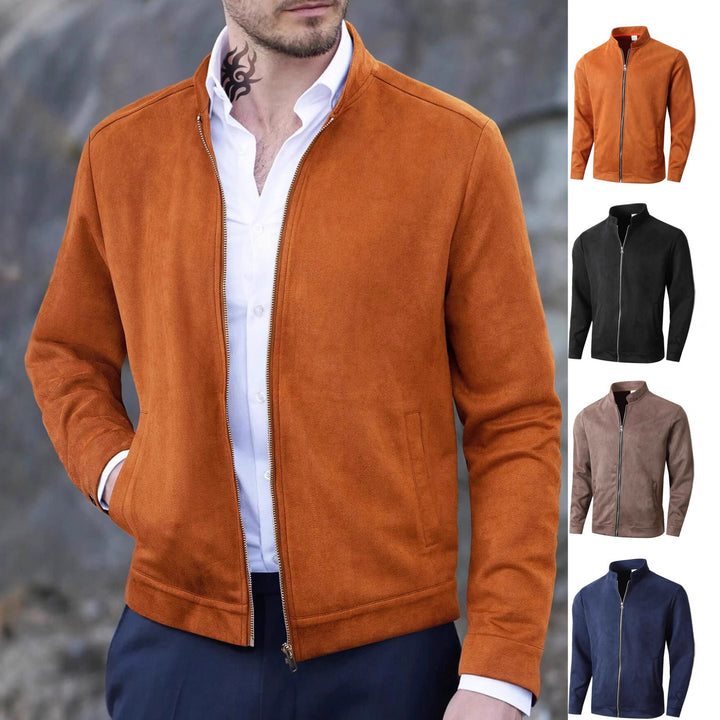 Men's fleece jacket with stand-up collar and side pockets Lisslune