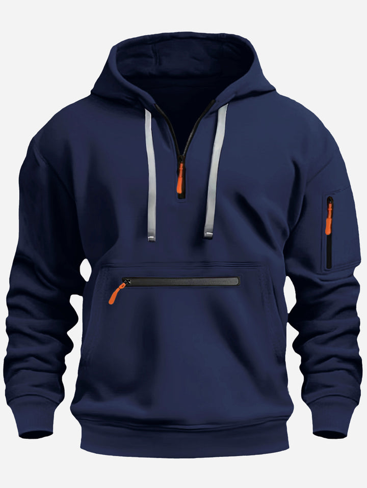 Men's stylish hoodie with practical zippered pockets Lisslune