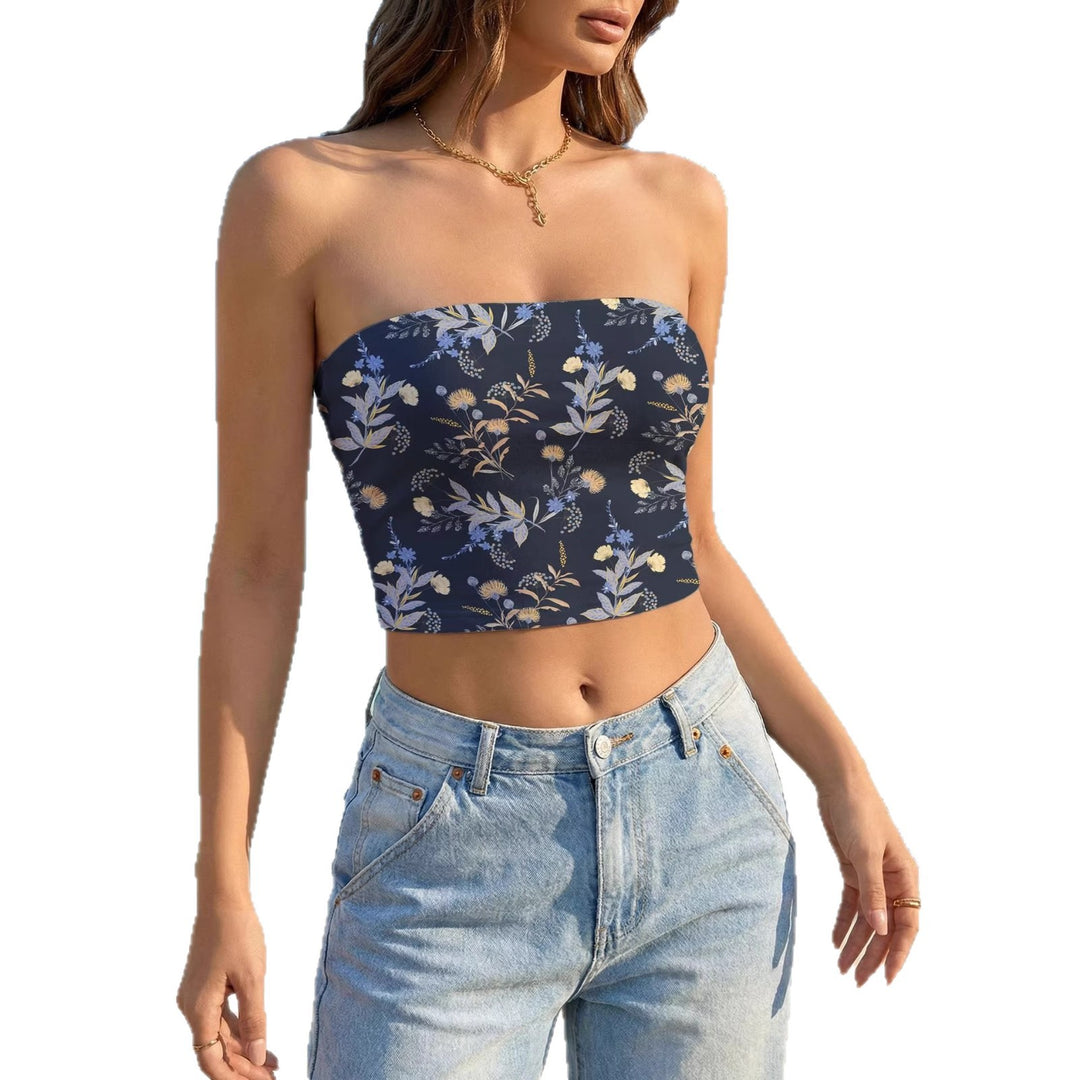 Women's bandeau top with vibrant floral design Lisslune