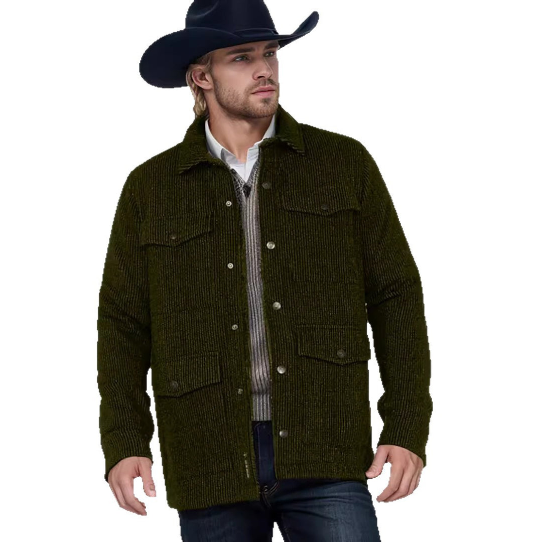 Men's fashionable flannel jacket with double breast pockets Lisslune