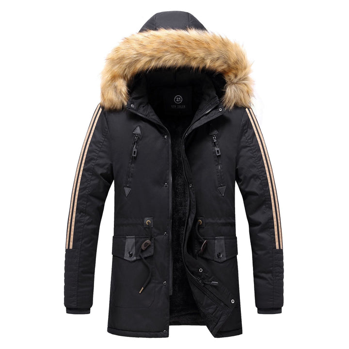 Men's winter parka with detachable synthetic fur collar Lisslune