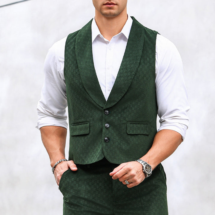 Men's elegant suit vest with textured design Lisslune
