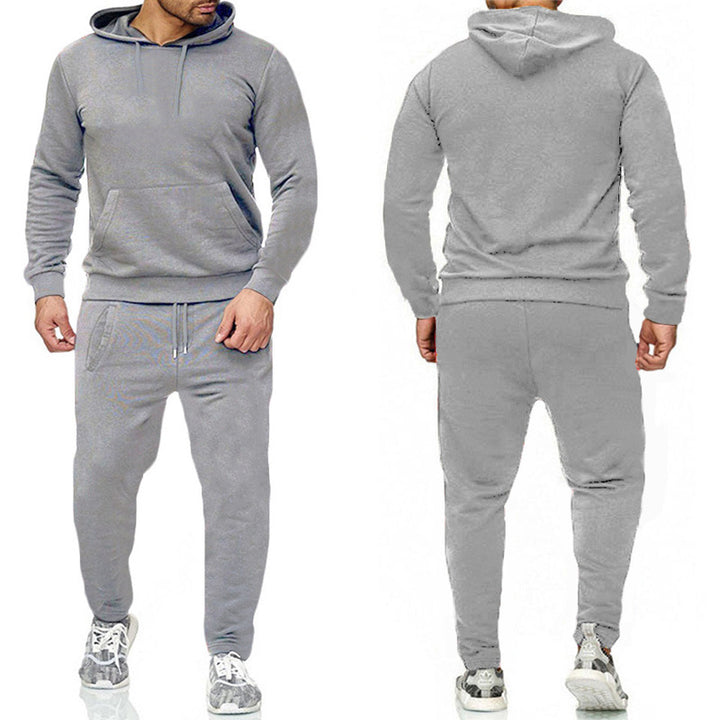 Men's hooded sweat suit with sporty cut and practical kangaroo pocket design Lisslune