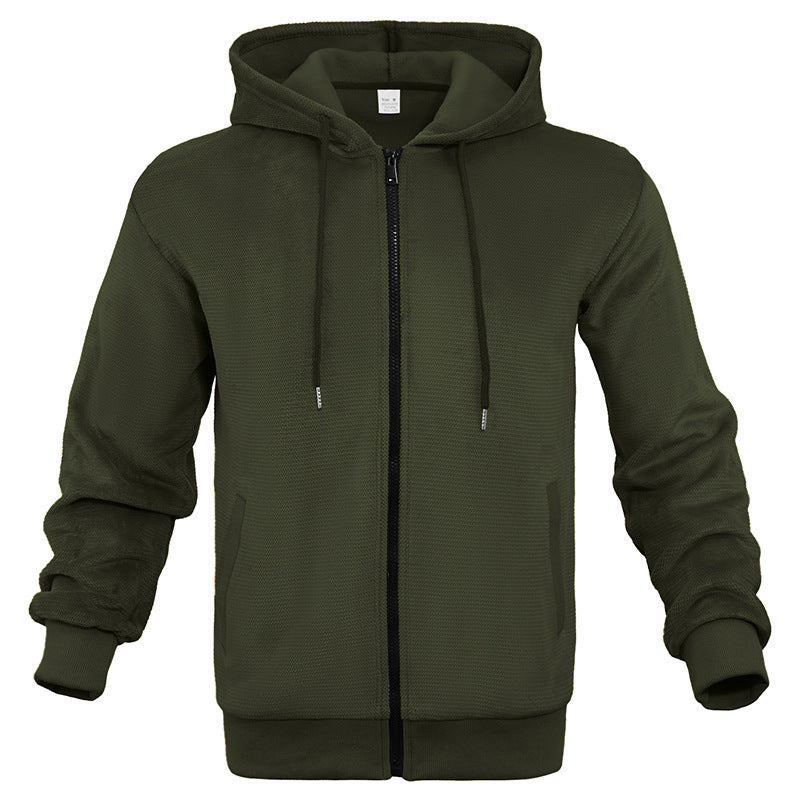 Men's fleece hoodie jacket with full zipper and practical pockets Lisslune