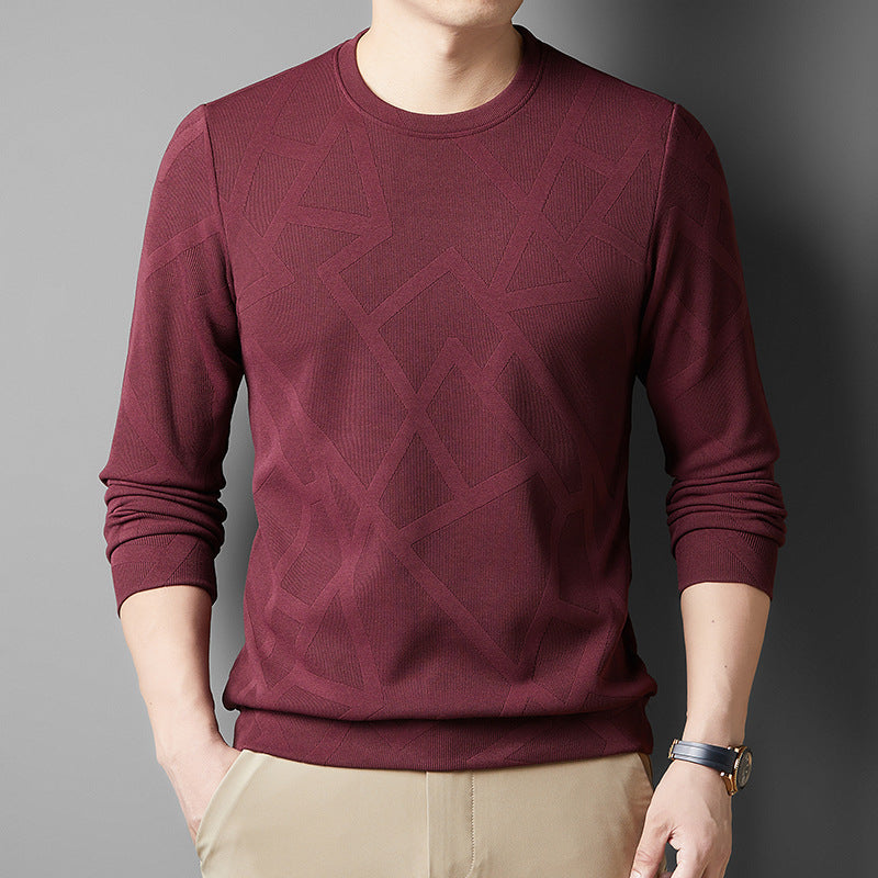 Men's fashionable round neck pullover with modern structure design Lisslune