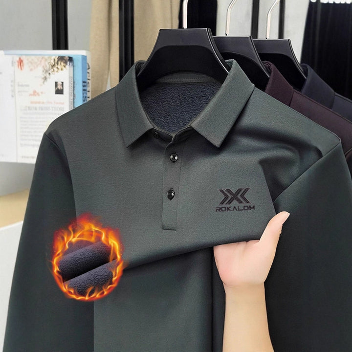 Men's Long Sleeve Polo Shirt made of thermal insulating material Lisslune