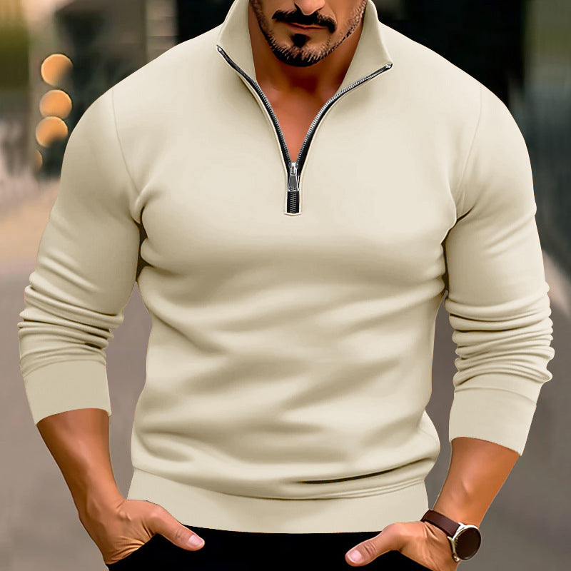 Men's pullover with half zipper and modern accents Lisslune
