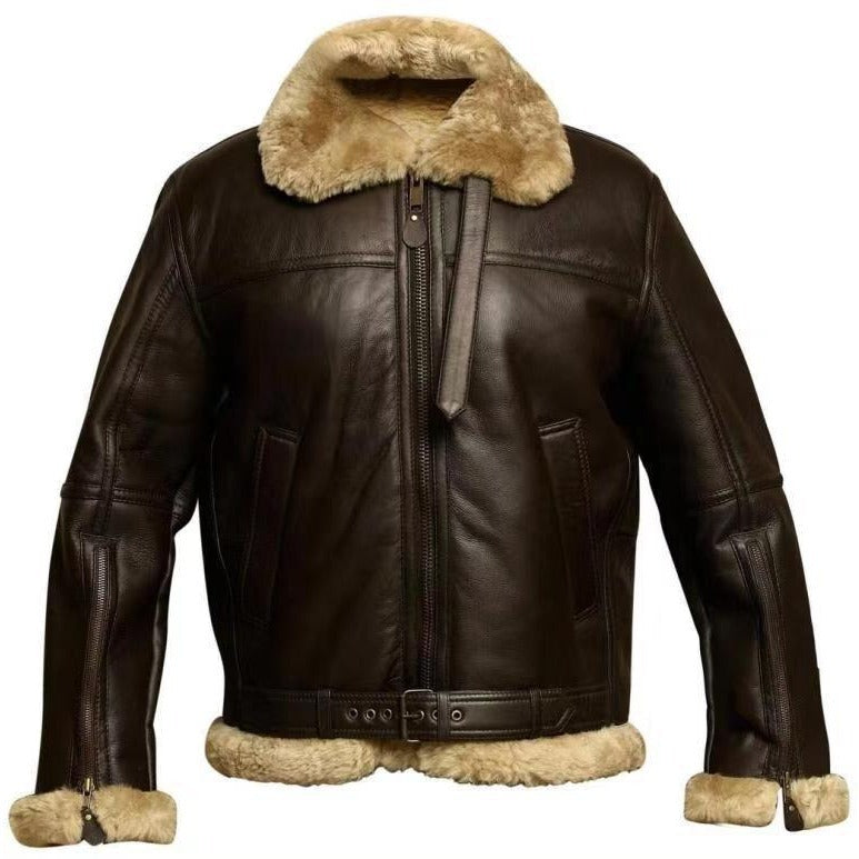 Men's lamb leather jacket with soft teddy lining Lisslune