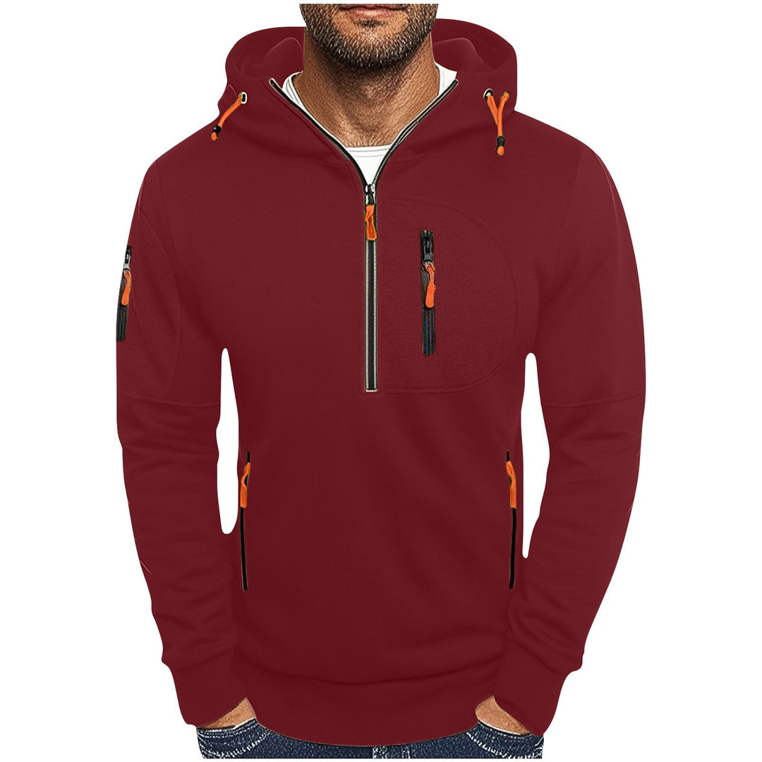 Men's functional hoodie with innovative half-zip Lisslune