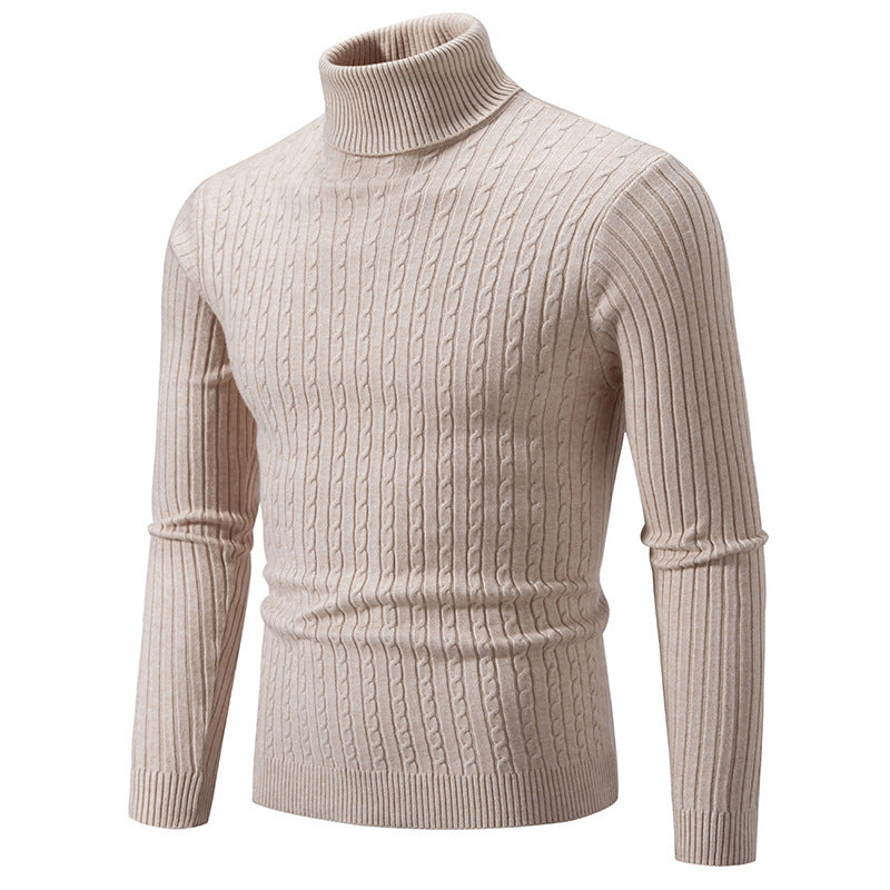 Men's turtleneck sweater with textured knit pattern Lisslune