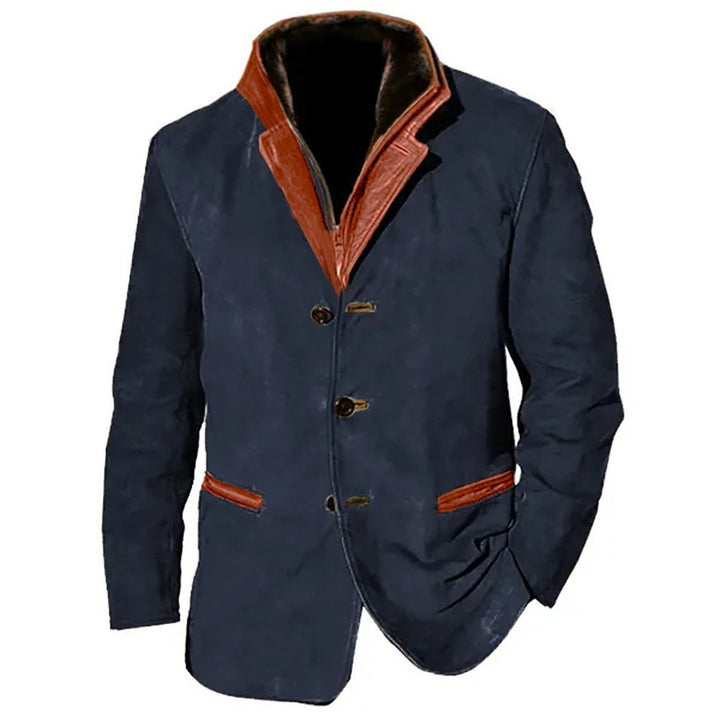 Men's elegant suede jacket with contrast details Lisslune
