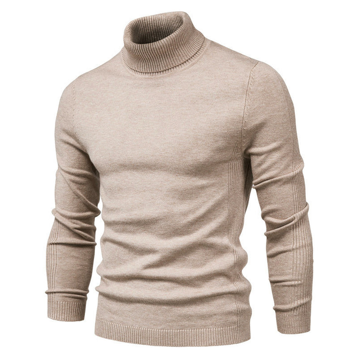 Men's chunky turtleneck sweater made of warming material with a textured surface Lisslune