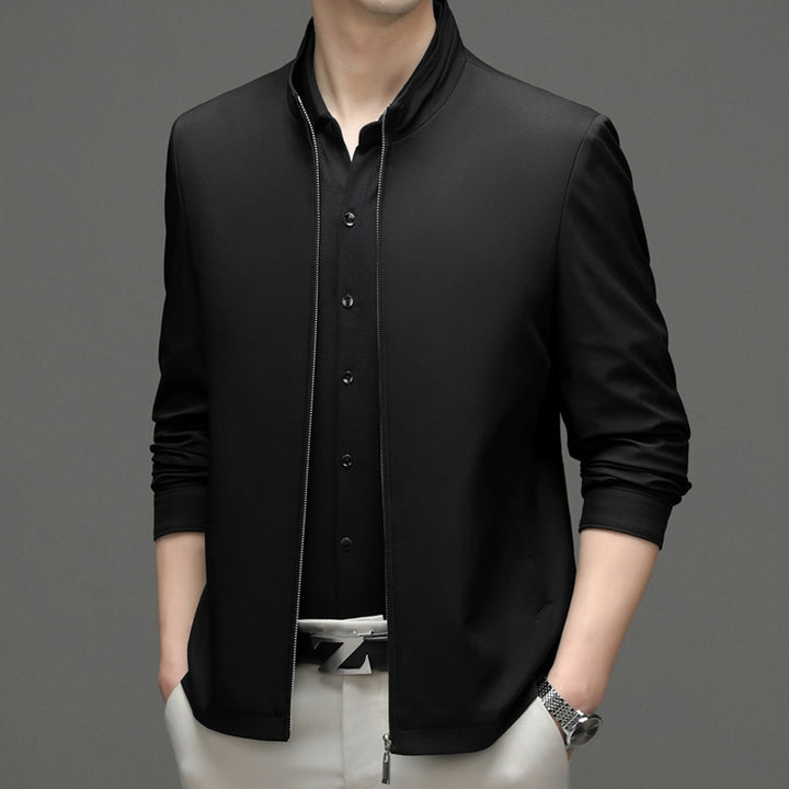 Men's Sporty Transitional Jacket with Modern Stand-Up Collar and Functional Pockets Lisslune
