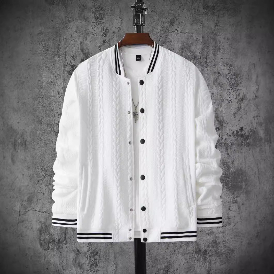 Men's sporty bomber jacket with striped collar Lisslune